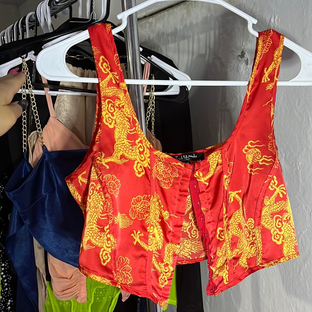 Chinese dragon crop top